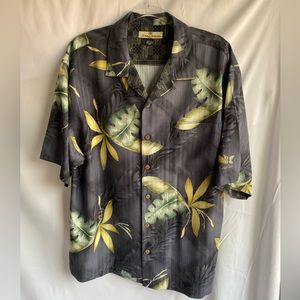 Tommy Bahama Men100% Silk Kapalua Resort Short Sleeve Button Down Floral Print L